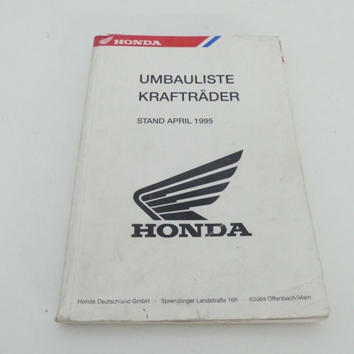 Honda umbauliste krafträder - umbauliste,